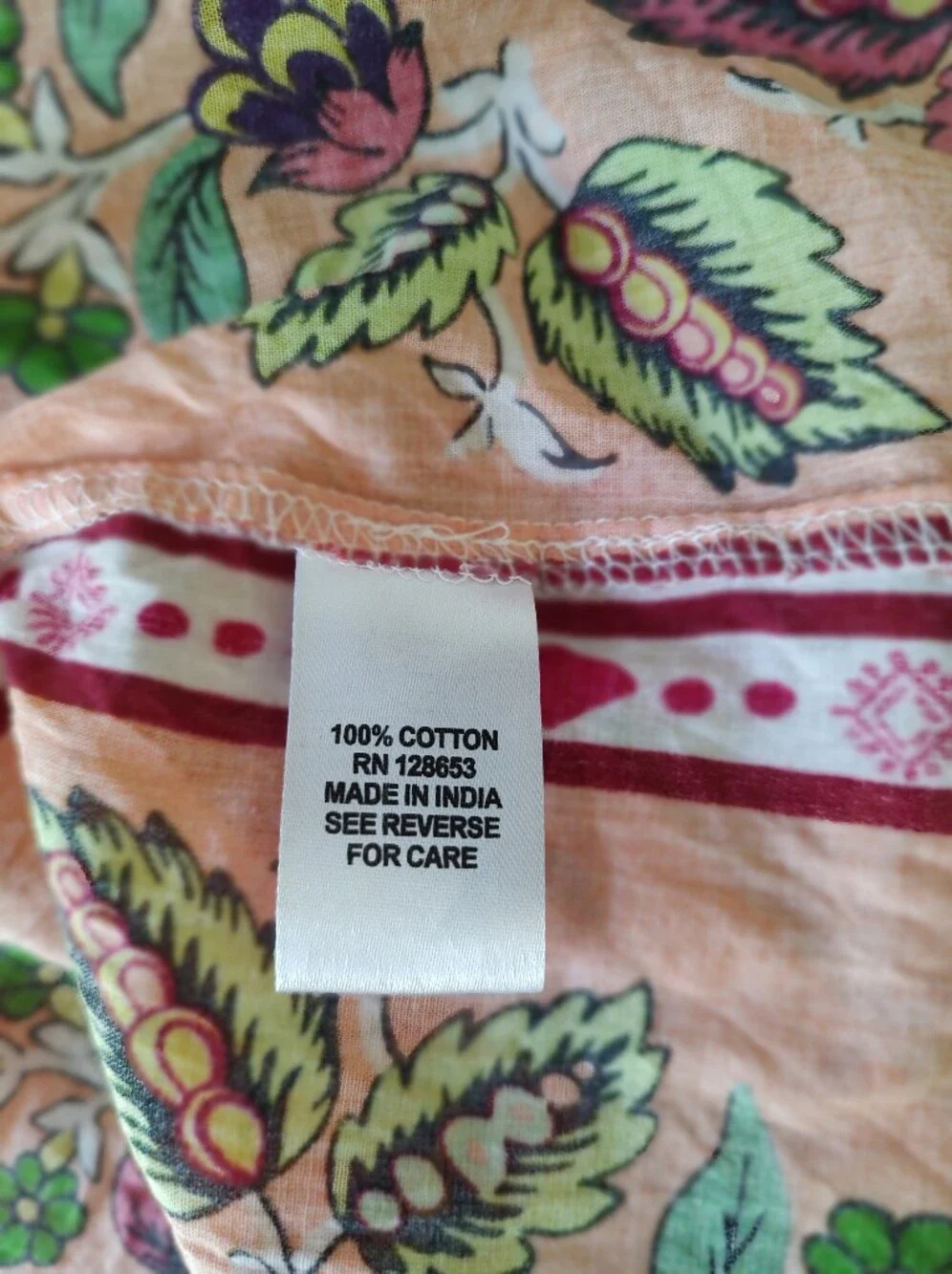 Calypso St. Barth Patchwork Style Festive Floral Red Button Down Shirt 2X